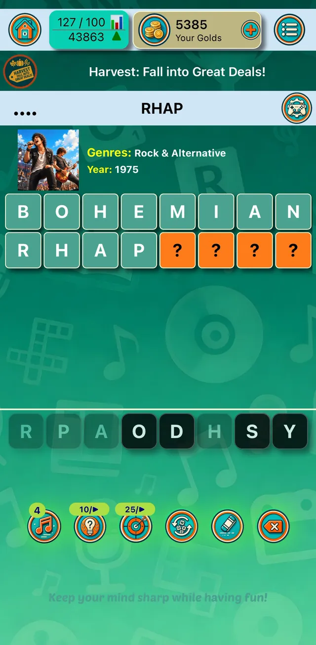 I Know This Song gameplay: unscrambling a song title